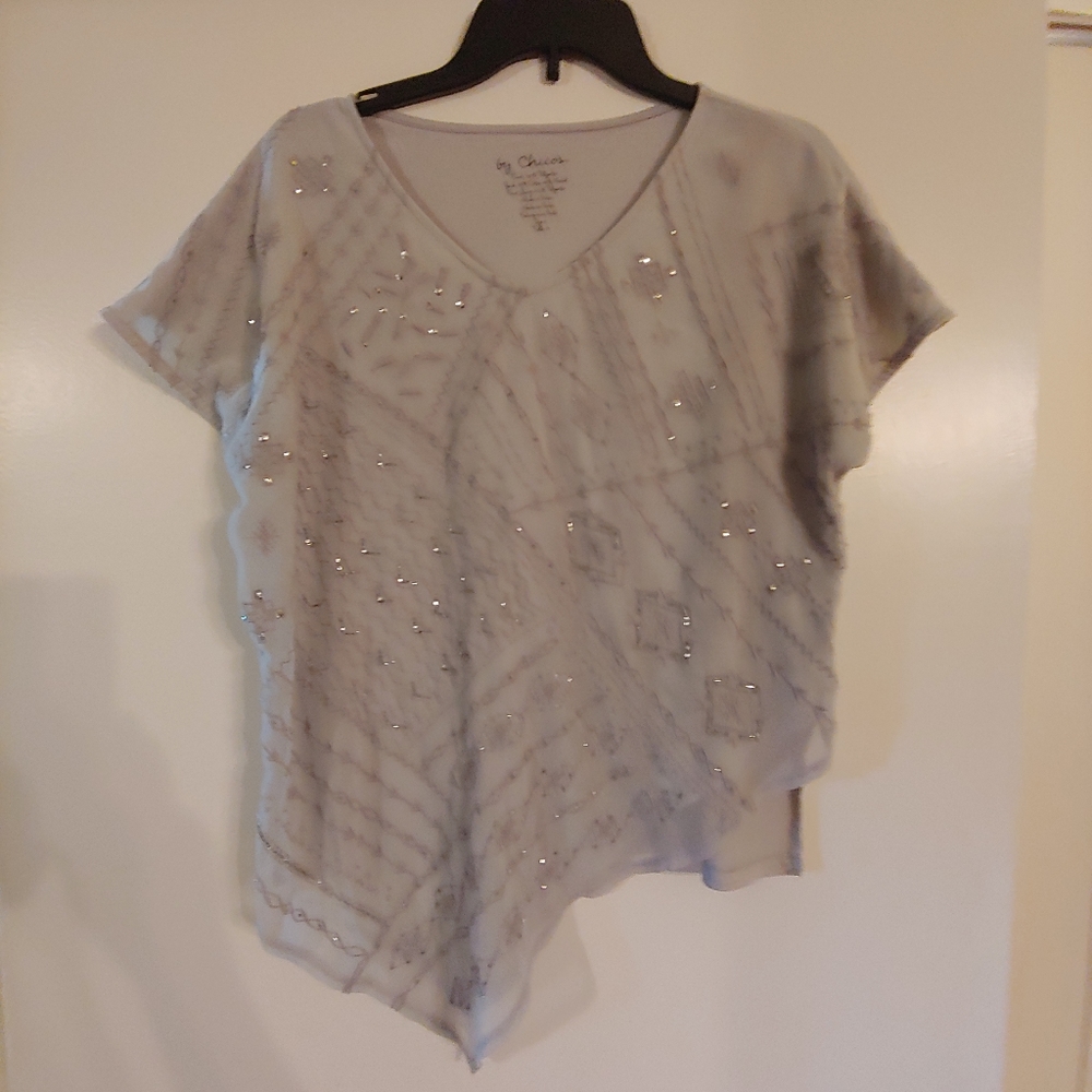 Chico's Sequin Layered Top